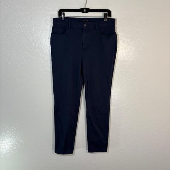 Eileen Fisher Pants Womens Medium Navy Blue Stretch Knit Slim Ankle 5 Pocket - Picture 1 of 7